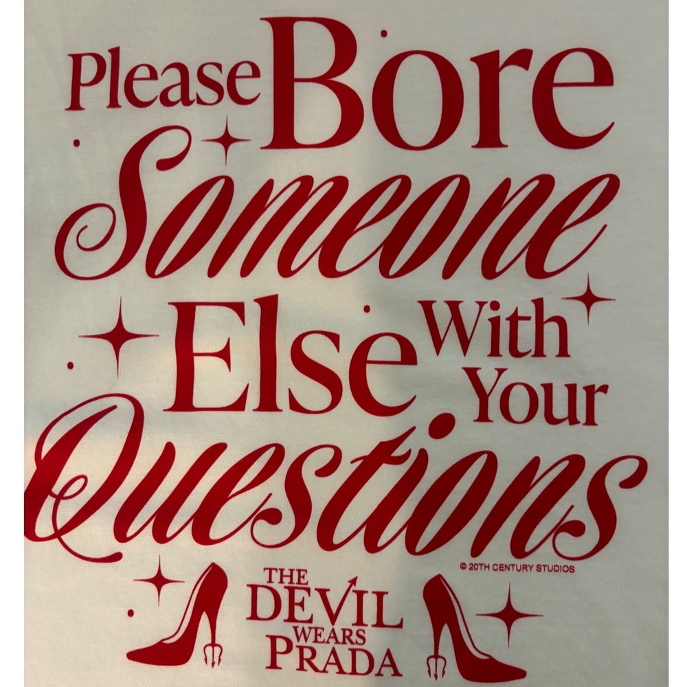 Instant Message The Devil Wears Prada T-Shirt Women Large White Graphic NWOT